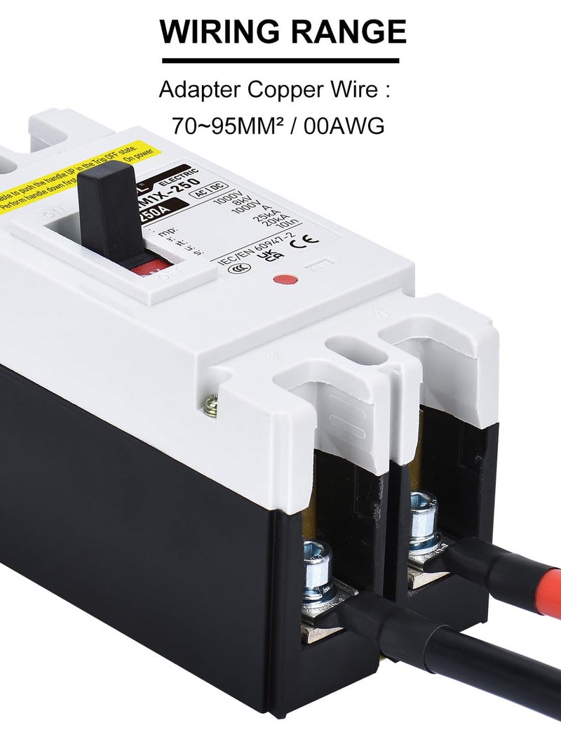 DIHOOL Battery DC Disconnect Switch, 250 Amp DC Breaker for Main Power Station Solar System, UPS - Image 5
